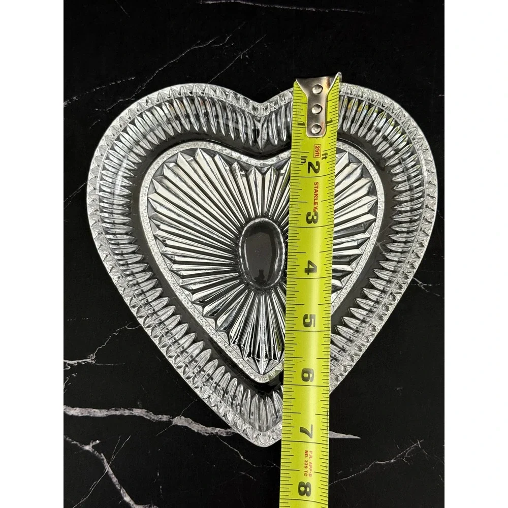 Crystal Legends Heart Shaped 6.75in Trinket Dish Plate Tray